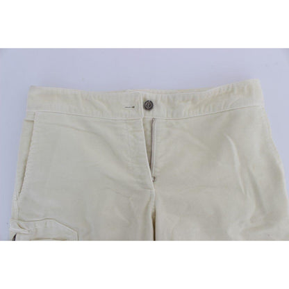 Ermanno Scervino Beige Cotton Capri Cropped Cargo Pants 1728,67345645728,Beige,Cargo Pants - Pants - Clothing,Clothing,Ermanno Scervino,IT38|XS,IT40|S,Jeans & Pants - Women - Clothing,Material: 100% Cotton,Pants - Clothing,Preowned / Defect,Women,Women -