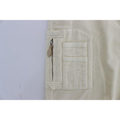 Ermanno Scervino Beige Cotton Capri Cropped Cargo Pants 1728,67345645728,Beige,Cargo Pants - Pants - Clothing,Clothing,Ermanno Scervino,IT38|XS,IT40|S,Jeans & Pants - Women - Clothing,Material: 100% Cotton,Pants - Clothing,Preowned / Defect,Women,Women -