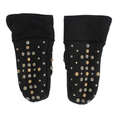 Dolce & Gabbana Gray Wool Shearling Studded Gloves 1728,67345645728,9|M,Accessories,Dolce & Gabbana,Gloves - Accessories,Gloves - Men - Accessories,Gray,Material: 100% Wool Merino Shearling,Men,Men - Accessories,New with tags