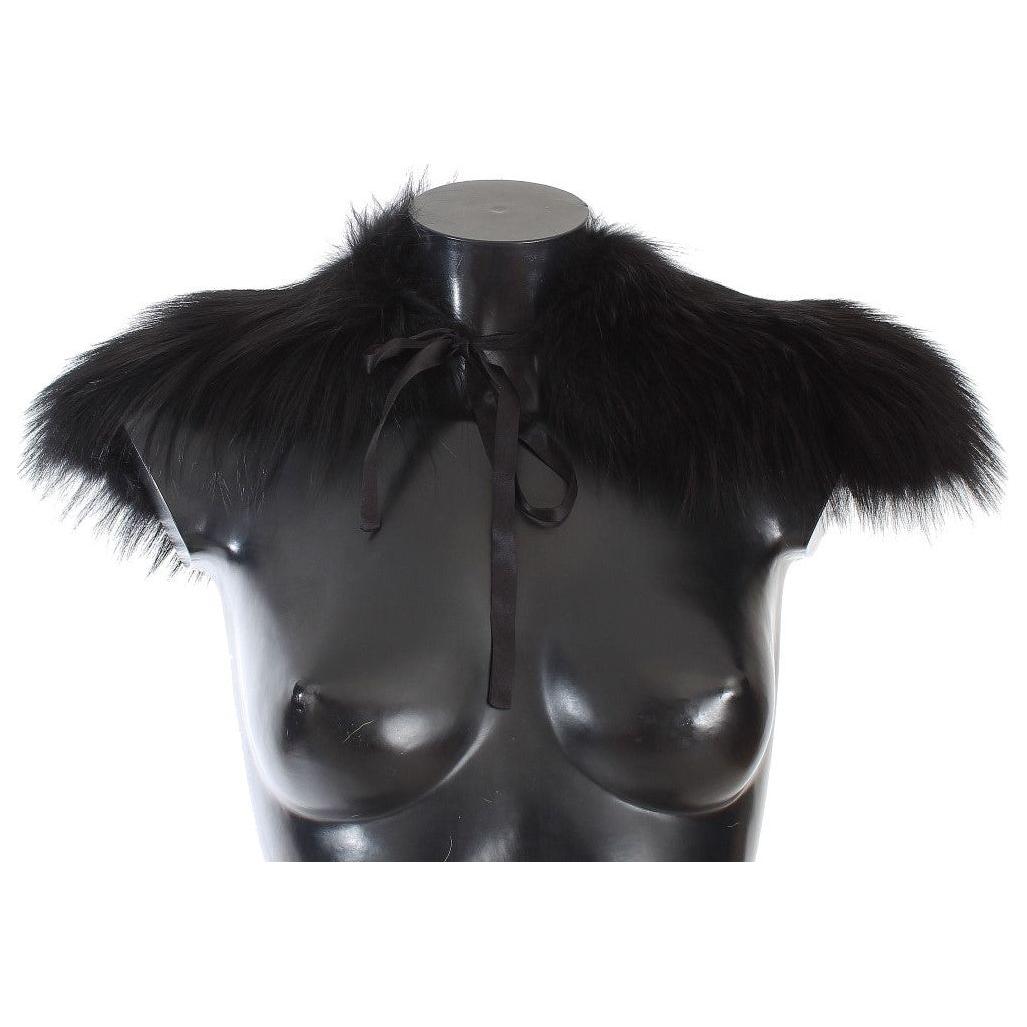 Dolce & Gabbana Black Fox Fur Collar Scarf 1728,67345645728,Accessories,Black,Dolce & Gabbana,IT36|XXS,IT38|XS,IT40|S,IT42|M,Material: 100% Fox Fur Argentata,New with tags,Scarves - Accessories,Scarves - Scarves - Accessories,Scarves - Women - Accessories