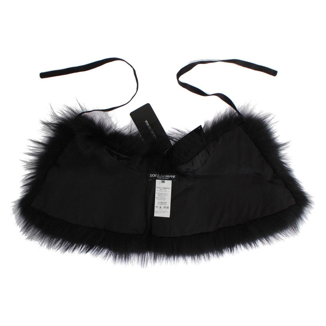 Dolce & Gabbana Black Fox Fur Collar Scarf 1728,67345645728,Accessories,Black,Dolce & Gabbana,IT36|XXS,IT38|XS,IT40|S,IT42|M,Material: 100% Fox Fur Argentata,New with tags,Scarves - Accessories,Scarves - Scarves - Accessories,Scarves - Women - Accessories