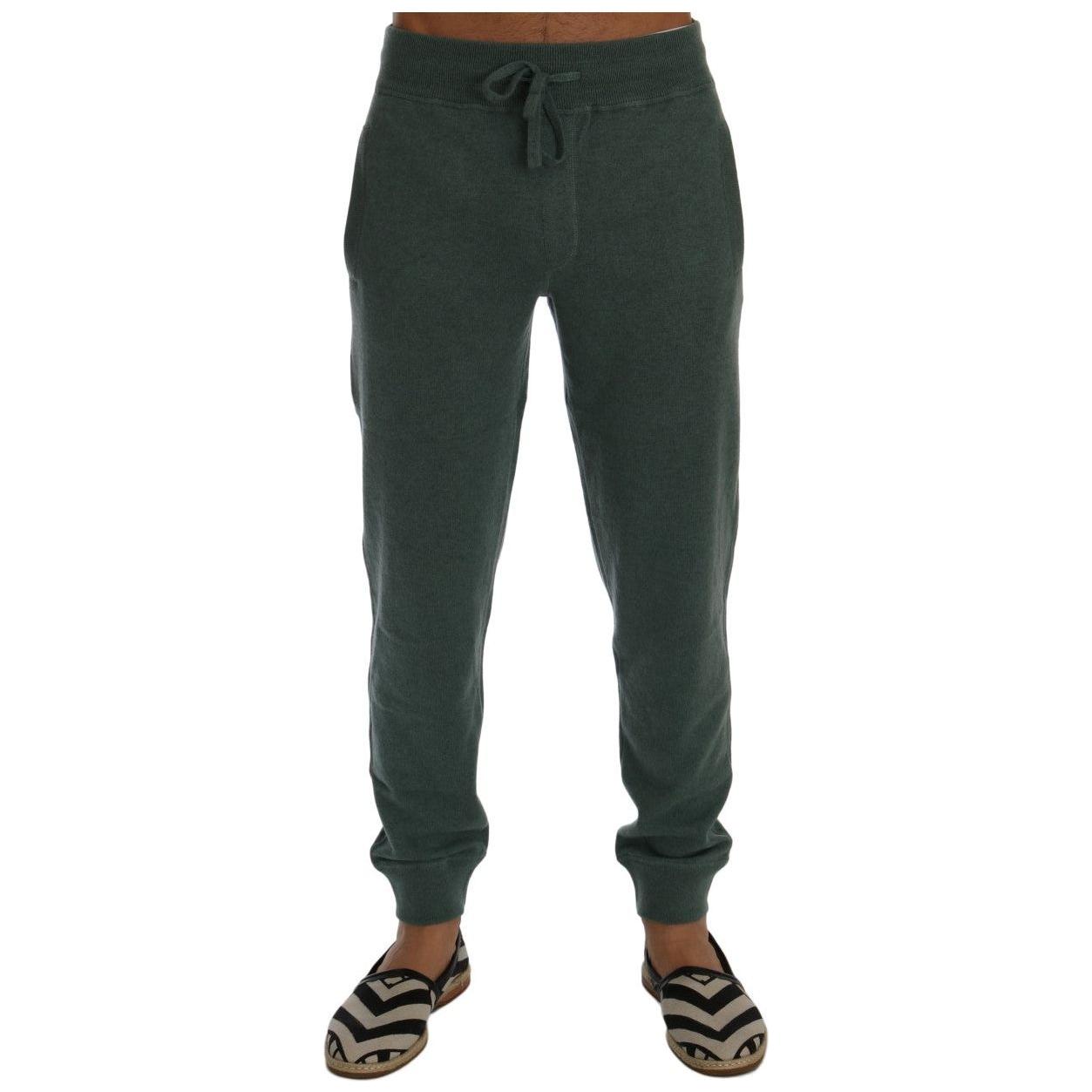 Dolce & Gabbana Green Cashmere Training Pants 1728,67345645728,Athletic Pants - Pants - Clothing,Clothing,Dolce & Gabbana,Green,Jeans & Pants - Men - Clothing,Joggers (workout pants) - Sportswear - Clothing,Material: 100% Cashmere,Men,Men - Clothing,New w