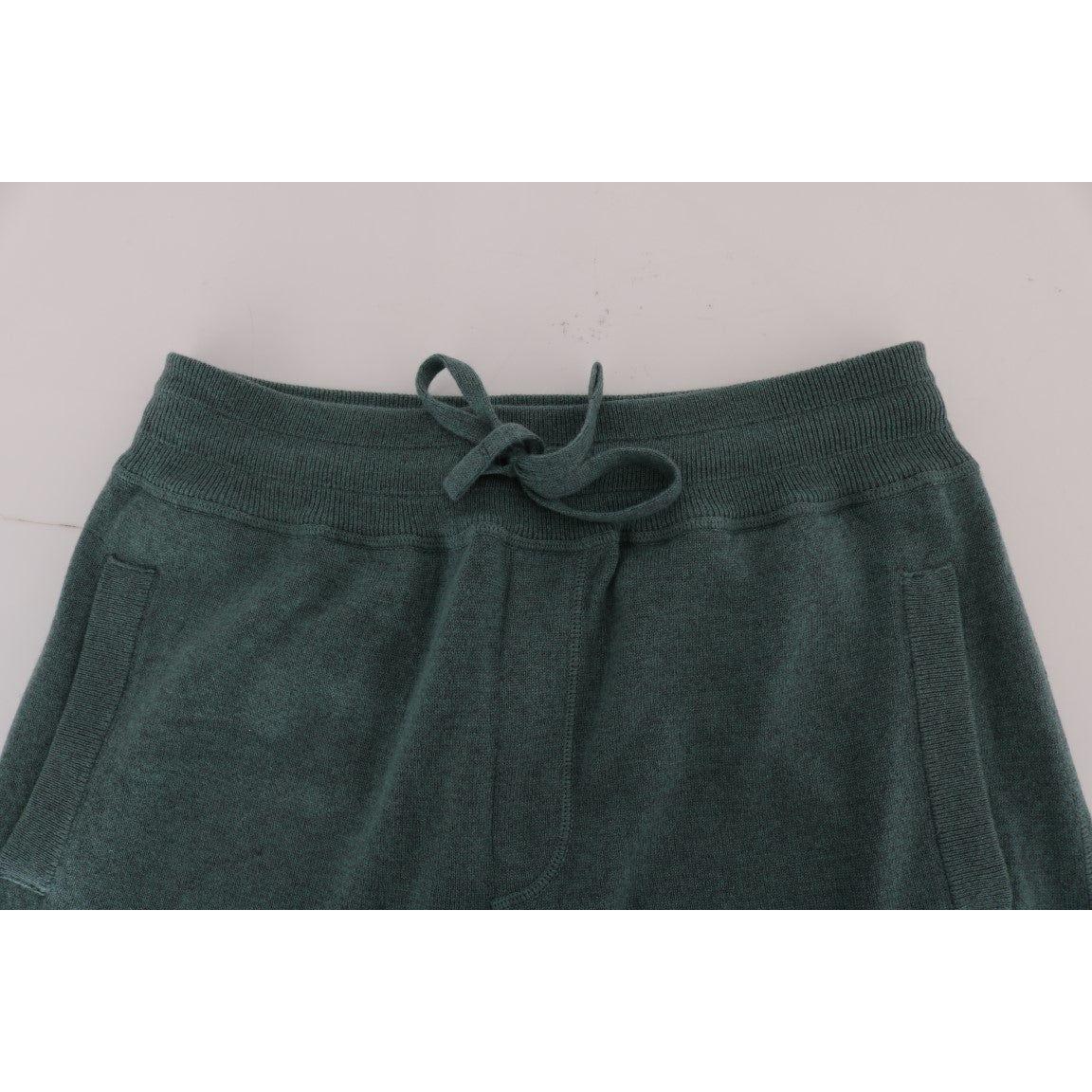Dolce & Gabbana Green Cashmere Training Pants 1728,67345645728,Athletic Pants - Pants - Clothing,Clothing,Dolce & Gabbana,Green,Jeans & Pants - Men - Clothing,Joggers (workout pants) - Sportswear - Clothing,Material: 100% Cashmere,Men,Men - Clothing,New w