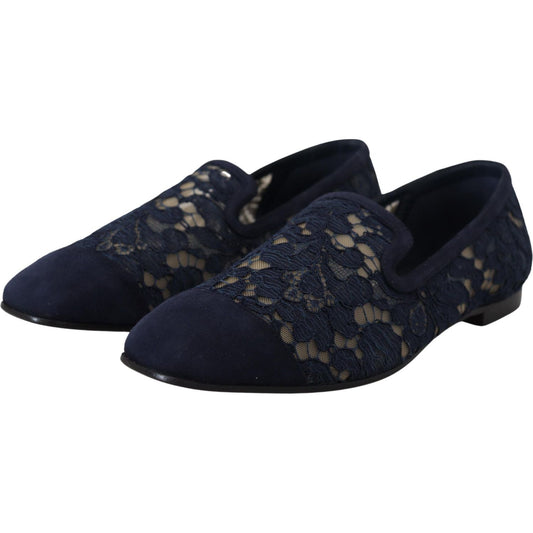 Dolce & Gabbana Elegant Blue Loafers Flats - Summer Chic Dolce & Gabbana Black