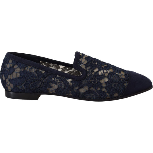 Dolce & Gabbana Elegant Blue Loafers Flats - Summer Chic Dolce & Gabbana Black