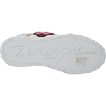Dolce & Gabbana White Leather Sneaker Portofino Logo Heart Shoes LA10093 -35