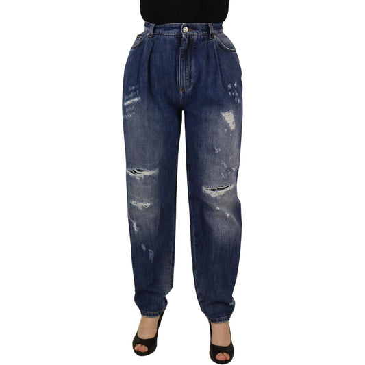 Dolce & Gabbana High Waist Skinny Denim Jeans - Chic Blue Washed Dolce & Gabbana Dark Slate Gray