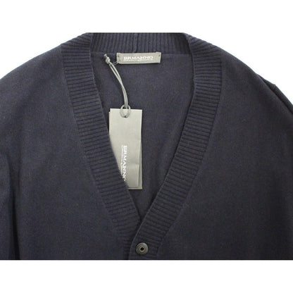 Ermanno Scervino Blue Wool Cashmere Cardigan Pullover Sweater