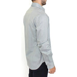 Ermanno Scervino Gray Cotton Long Sleeve Casual Shirt Top SIG10118-1