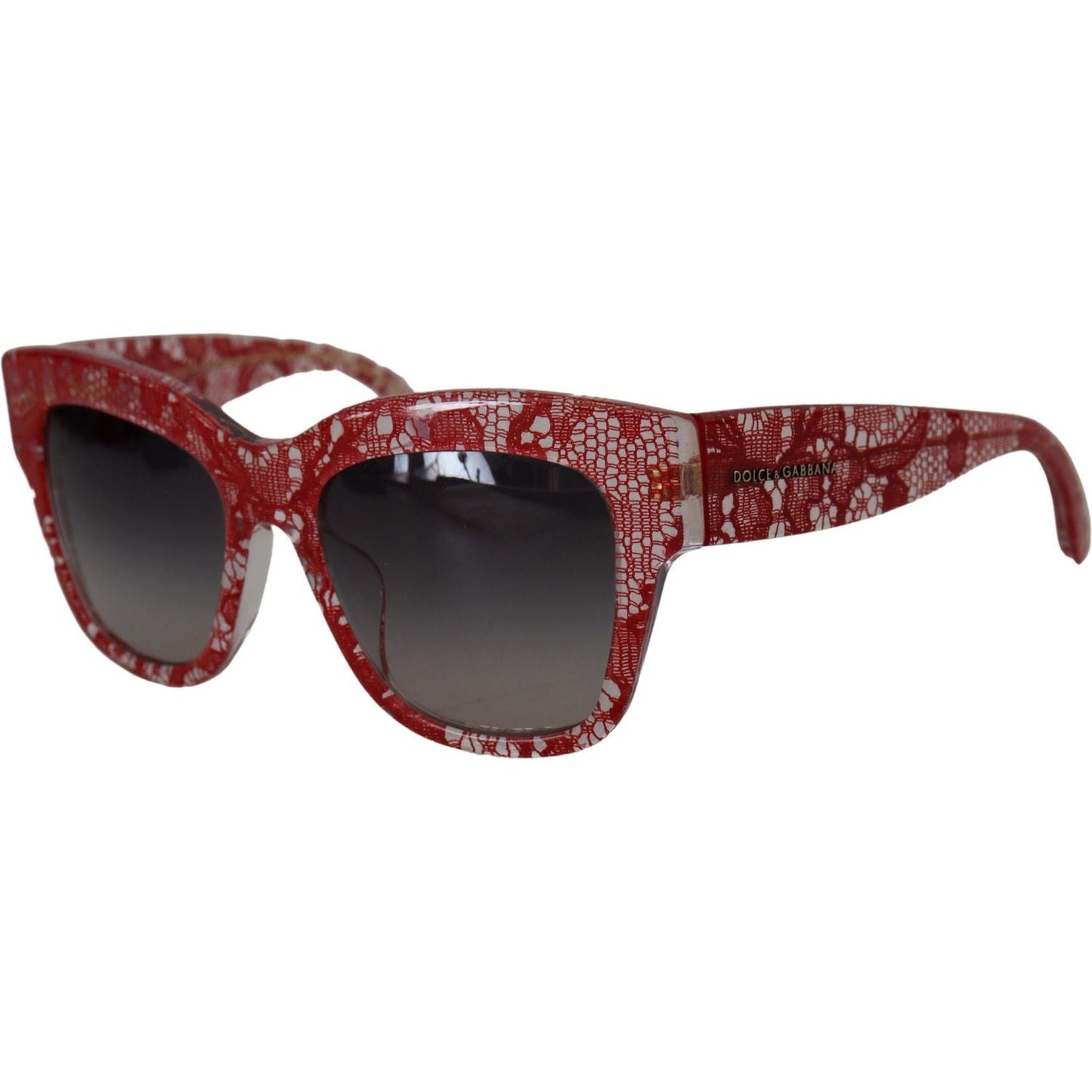 Dolce & Gabbana Red Lace Acetate Rectangle Shades DG4231F Sunglasses