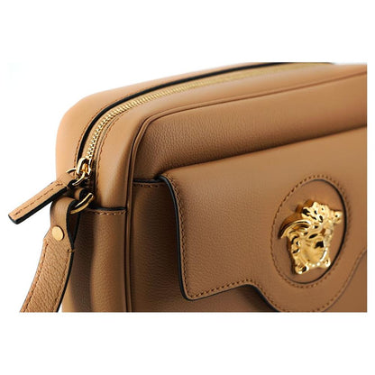 Versace Brown Calf Leather Camera Shoulder Bag Crossbody Bag