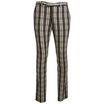 BENCIVENGA Multicolor Checkered Cotton Straight Fit Men Pants 1728,67345645728,BENCIVENGA,Casual Pants - Pants - Clothing,Clothing,IT46 | S,IT48 | M,IT50 | L,IT52 | L,IT54 | XL,Jeans & Pants - Men - Clothing,Material: 80% Cotton 20% Elastane,Men,Men - Clo