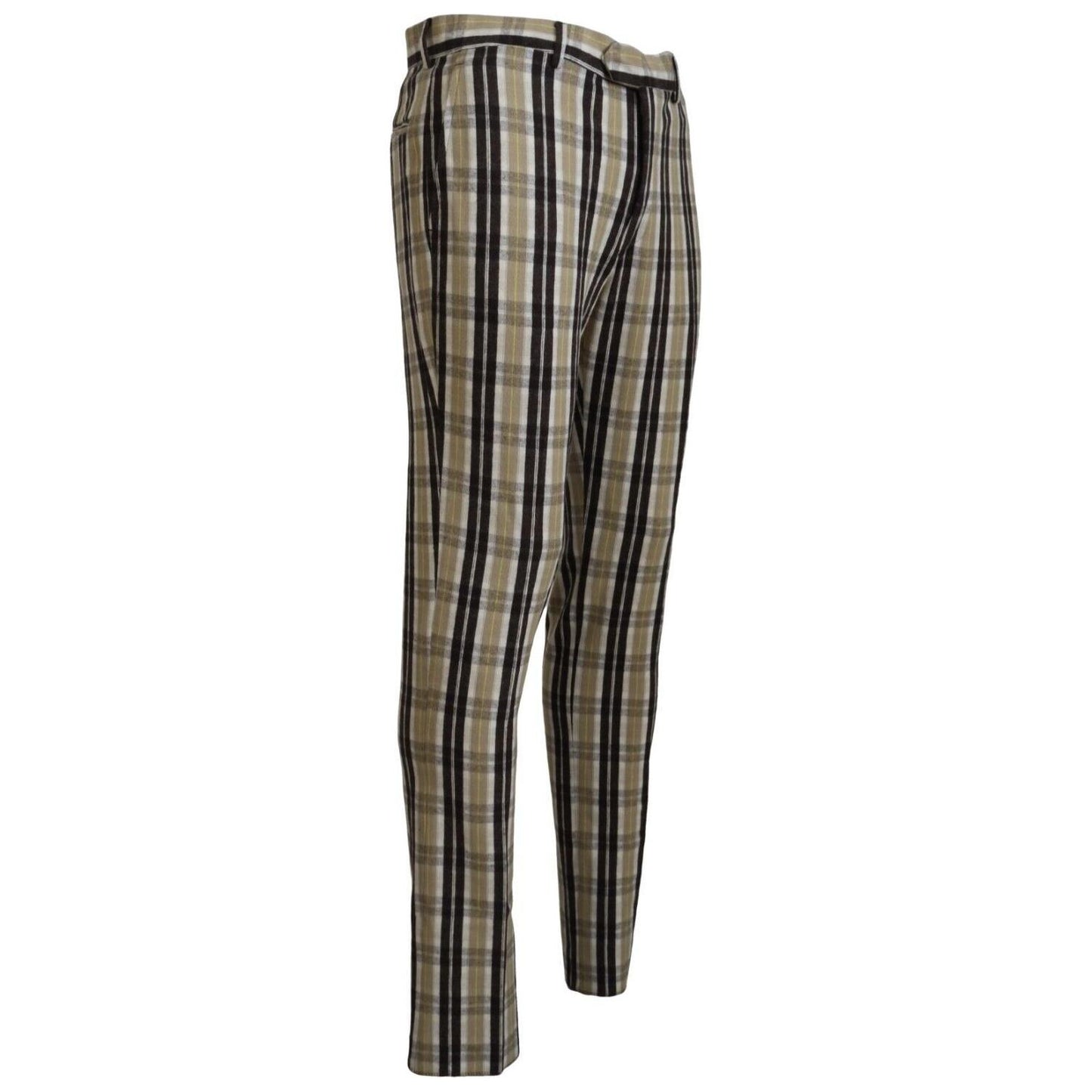 BENCIVENGA Multicolor Checkered Cotton Straight Fit Men Pants 1728,67345645728,BENCIVENGA,Casual Pants - Pants - Clothing,Clothing,IT46 | S,IT48 | M,IT50 | L,IT52 | L,IT54 | XL,Jeans & Pants - Men - Clothing,Material: 80% Cotton 20% Elastane,Men,Men - Clo