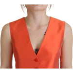 Dolce & Gabbana Orange Sleeveless Waistcoat Cropped Vest Top TSH83310- 40
