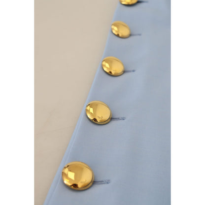 Dolce & Gabbana Light Blue Button Wide Leg Pants