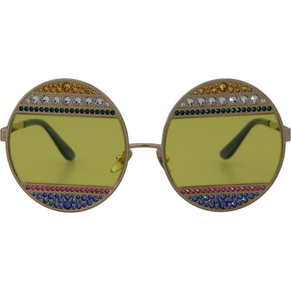 Dolce & Gabbana Gold Oval Metal Crystals Shades DG2209B Sunglasses