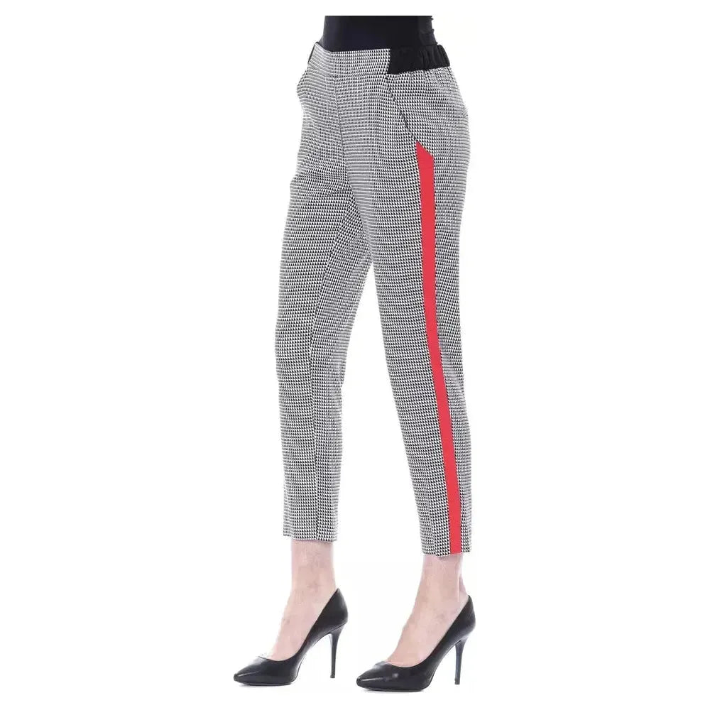 BYBLOS Black Viscose Women Pant 1728,67345744032,Black and White,BYBLOS,Casual Pants - Pants - Clothing,Clothing,IT38 | XS,IT40|S,Jeans & Pants - Women - Clothing,New with tags,Pants - Clothing,Women,Women - Clothing