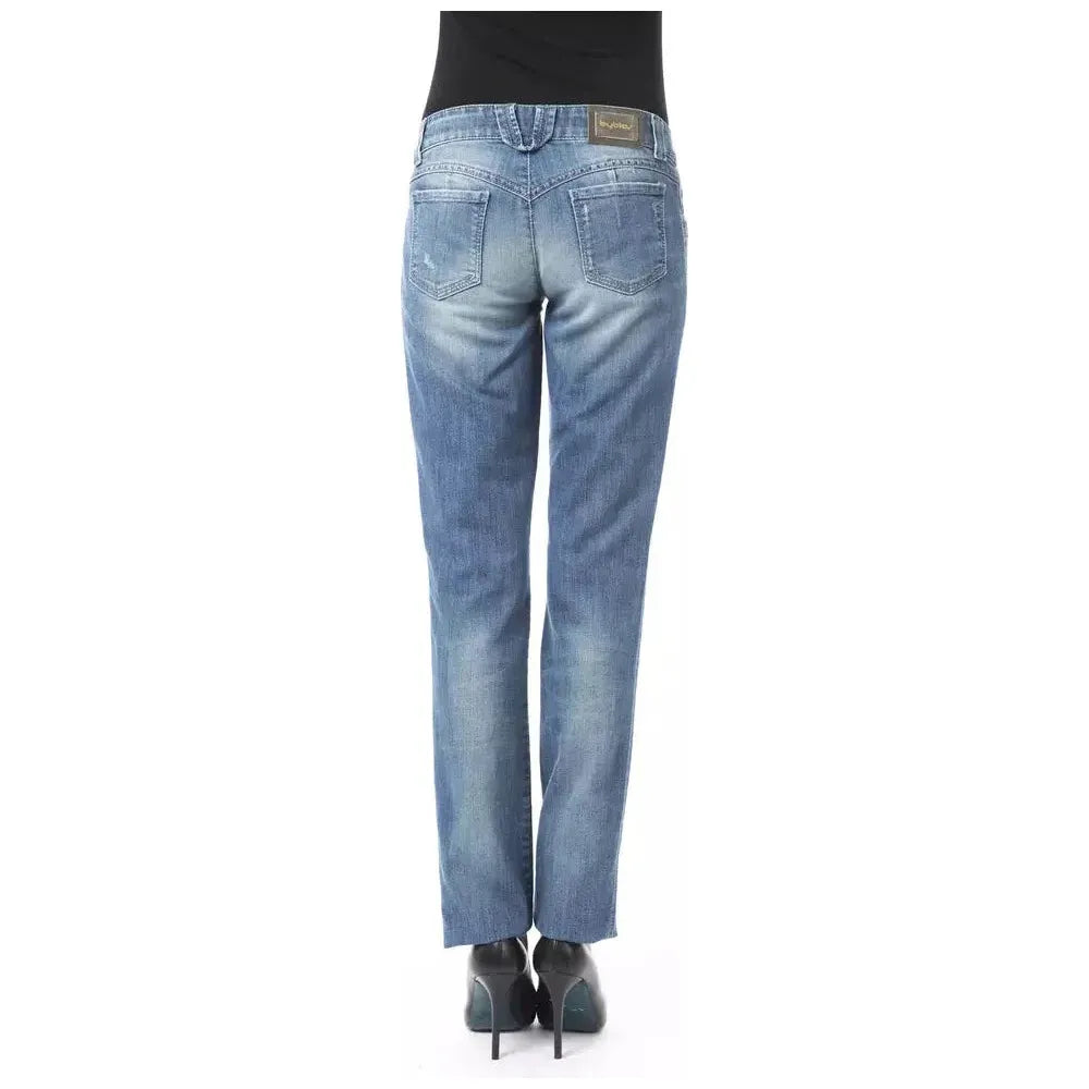 BYBLOS Blue Cotton Women Jeans 1728,67345744032,Blue,BYBLOS,Clothing,Jeans & Pants - Women - Clothing,Jeans Denim - Clothing,New with tags,Relaxed Fit Jeans - Jeans Denim - Clothing,W26,Women,Women - Clothing