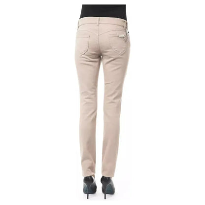 BYBLOS Beige Cotton Women Pant with Back Pocket Chain 1728,67345744032,Beige,BYBLOS,Clothing,Jeans & Pants - Women - Clothing,New with tags,Pants - Clothing,W25,W26,Women,Women - Clothing