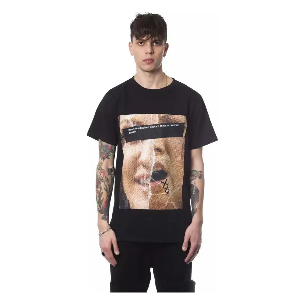 Nicolo Tonetto Black Cotton Men T-Shirt