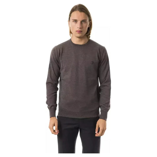 Uominitaliani Gray Merino Wool Men Sweater