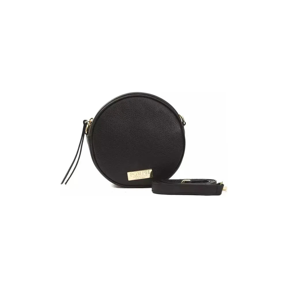 Pompei Donatella Black Leather Women Crossbody Bag Pompei Donatella