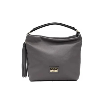 Pompei Donatella Gray Leather Women Shoulder Bag Pompei Donatella