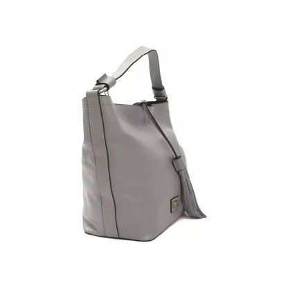 Pompei Donatella Gray Leather Women Shoulder Bag Pompei Donatella