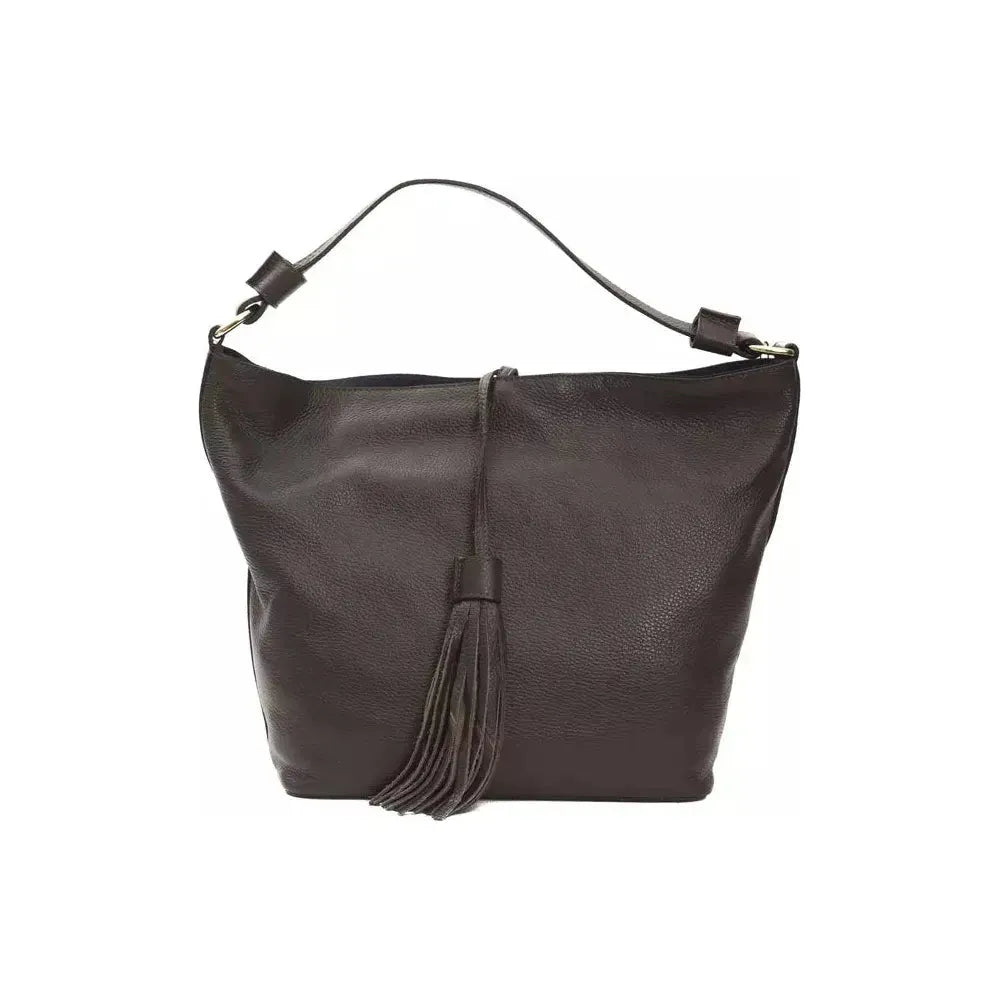 Pompei Donatella Brown Leather Women Shoulder Bag Pompei Donatella
