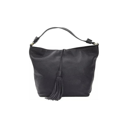 Pompei Donatella Gray Leather Women Shoulder Bag Pompei Donatella