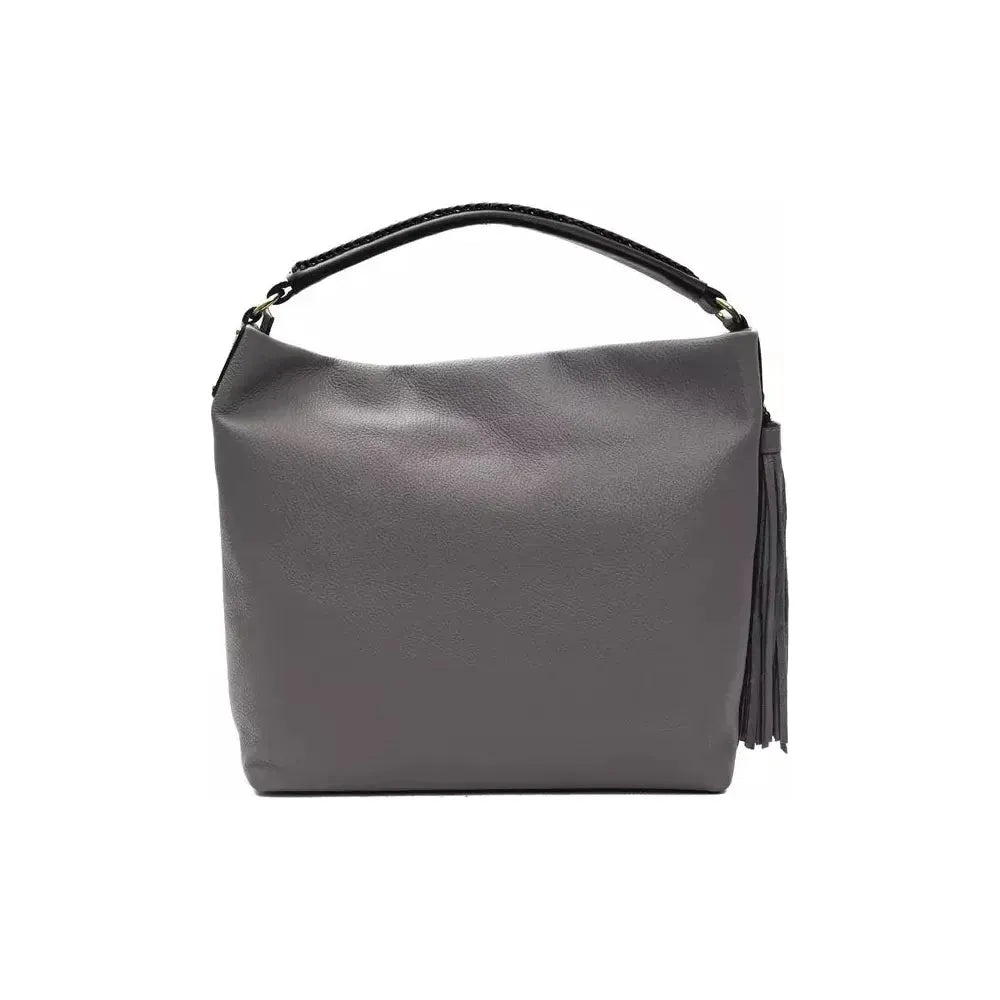 Pompei Donatella Gray Leather Women Shoulder Bag Pompei Donatella