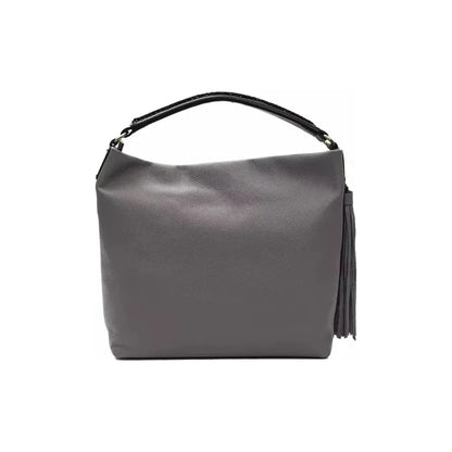 Pompei Donatella Gray Leather Women Shoulder Bag Pompei Donatella