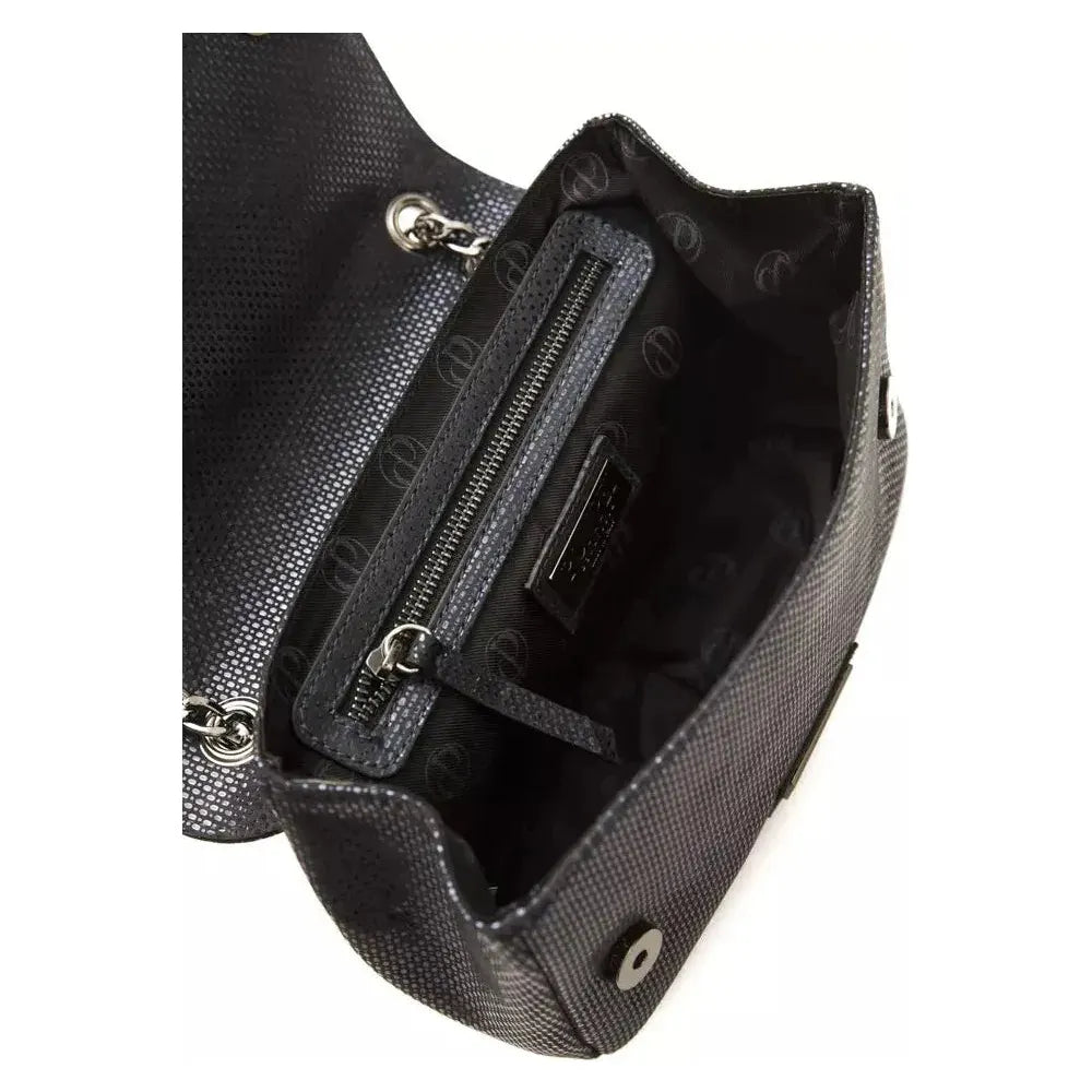 Pompei Donatella Blue Leather Women Crossbody Bag Pompei Donatella