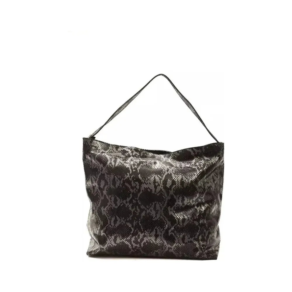 Pompei Donatella Gray Leather Women Shoulder Bag