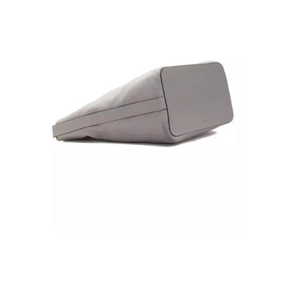 Pompei Donatella Gray Leather Women Shoulder Bag Pompei Donatella