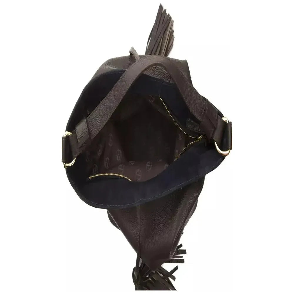 Pompei Donatella Brown Leather Women Shoulder Bag Pompei Donatella