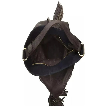 Pompei Donatella Brown Leather Women Shoulder Bag Pompei Donatella