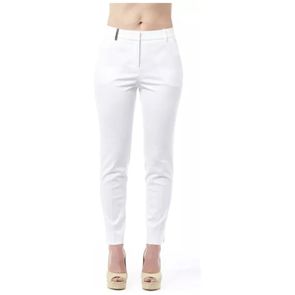 Peserico White Cotton Jeans & Pants 1728,67465543840,Casual Pants - Pants - Clothing,Clothing,IT48 | XL,Jeans & Pants - Women - Clothing,New with tags,Pants - Clothing,Peserico,White,Women,Women - Clothing