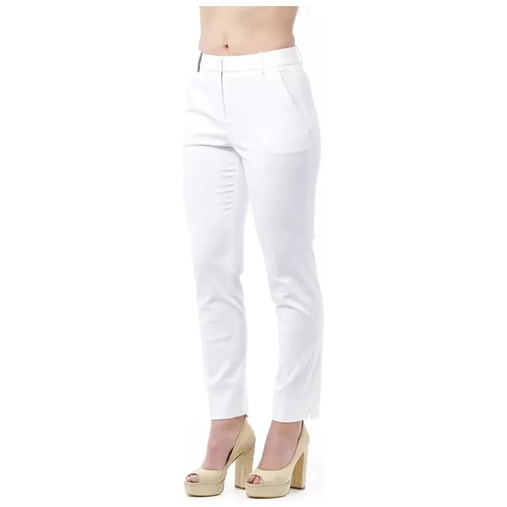 Peserico White Cotton Jeans & Pants