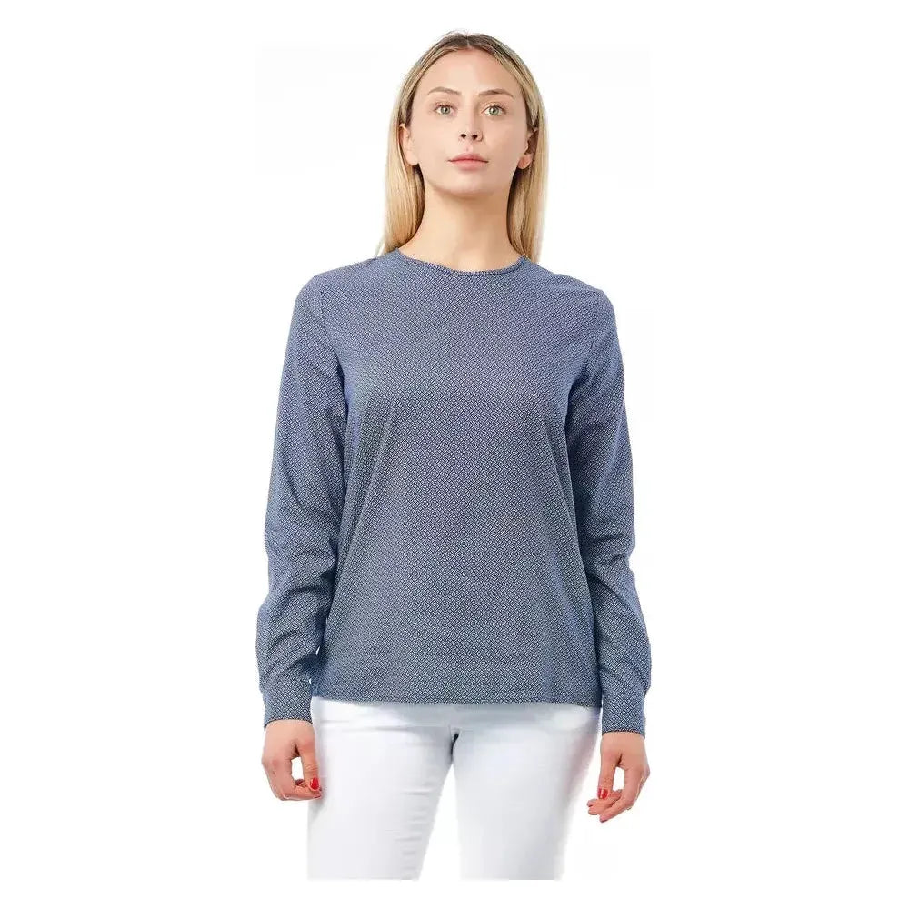 Bagutta Blue Cotton Women Shirt 1728,67345744032,Bagutta,Blue,Clothing,L,New with tags,Pattern - Shirts - Clothing,Shirts - Clothing,Shirts - Women - Clothing,Women,Women - Clothing