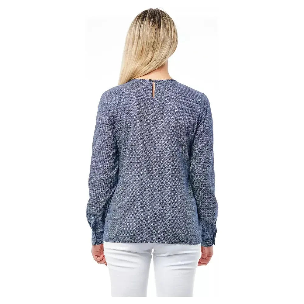 Bagutta Blue Cotton Women Shirt 1728,67345744032,Bagutta,Blue,Clothing,L,New with tags,Pattern - Shirts - Clothing,Shirts - Clothing,Shirts - Women - Clothing,Women,Women - Clothing