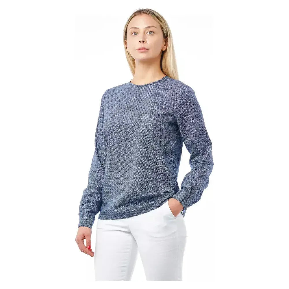 Bagutta Blue Cotton Women Shirt 1728,67345744032,Bagutta,Blue,Clothing,L,New with tags,Pattern - Shirts - Clothing,Shirts - Clothing,Shirts - Women - Clothing,Women,Women - Clothing