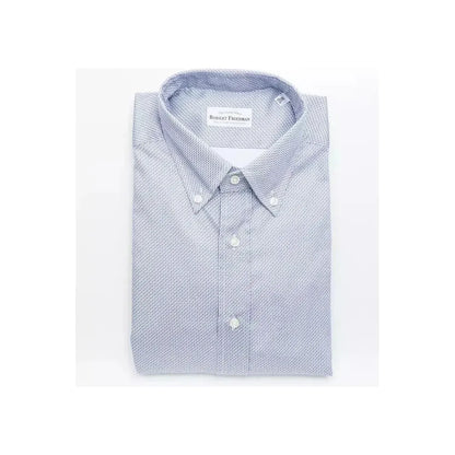 Robert Friedman Light Blue Cotton Men Shirt