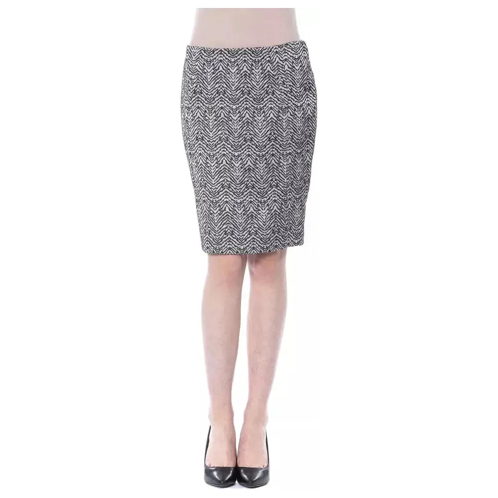 BYBLOS Black Viscose Women Skirt 1728,67345744032,Black and White,BYBLOS,Clothing,IT42|M,IT44|L,Midi - Skirts - Clothing,New with tags,Skirts - Clothing,Skirts - Women - Clothing,Women,Women - Clothing
