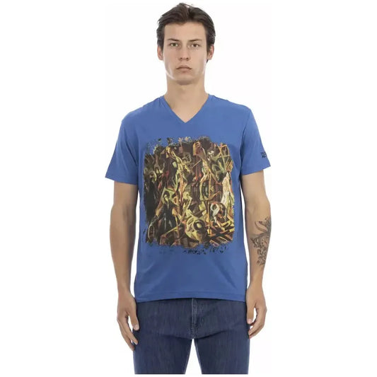 Trussardi Action Blue Cotton Men's T-Shirt Trussardi Action