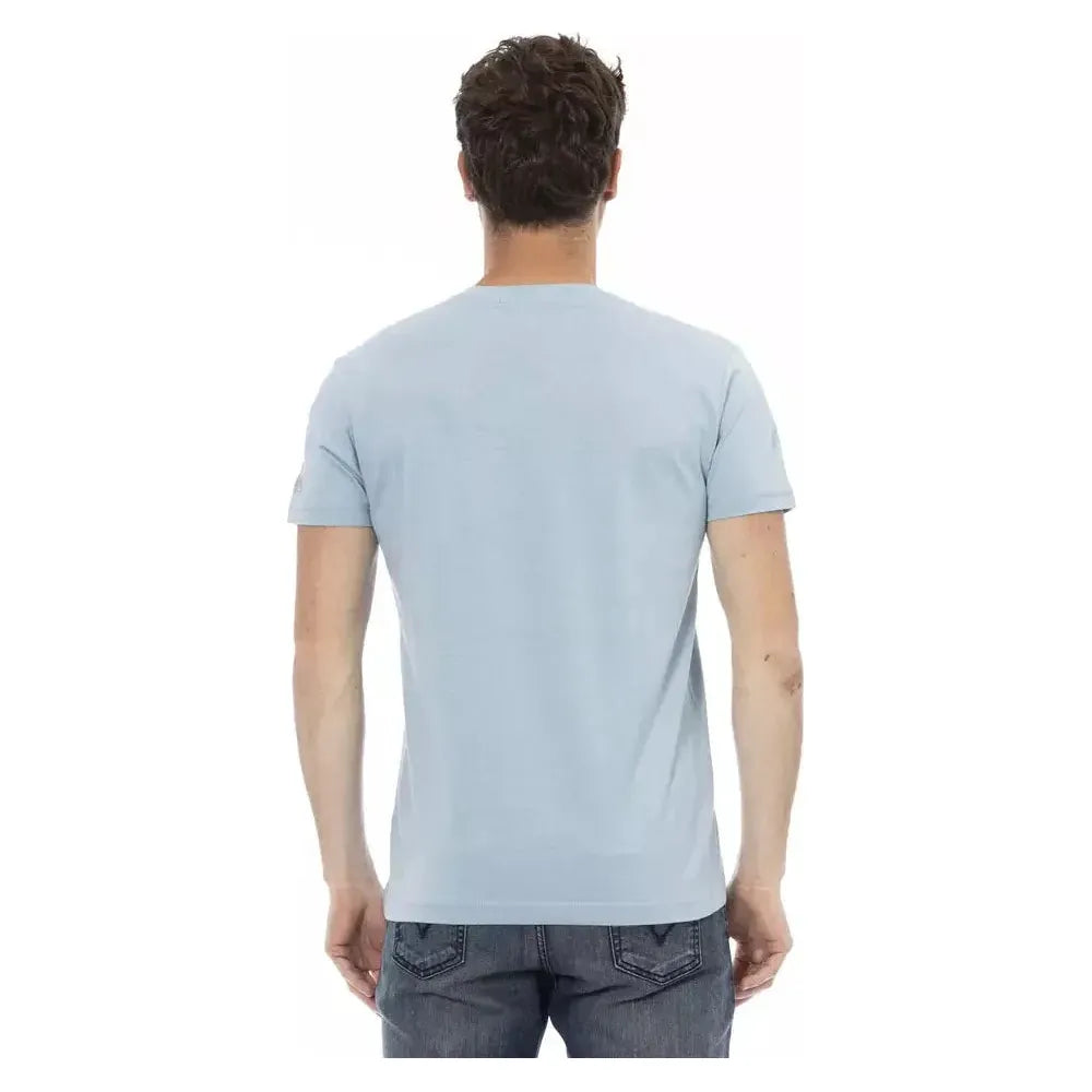 Trussardi Action Light Blue Cotton Men T-Shirt