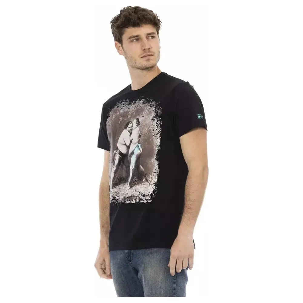 Trussardi Action Black Cotton Men T-Shirt