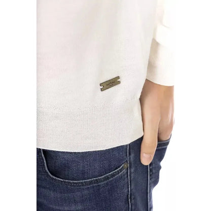 Baldinini Trend White Fabric Men's Turtleneck Sweater