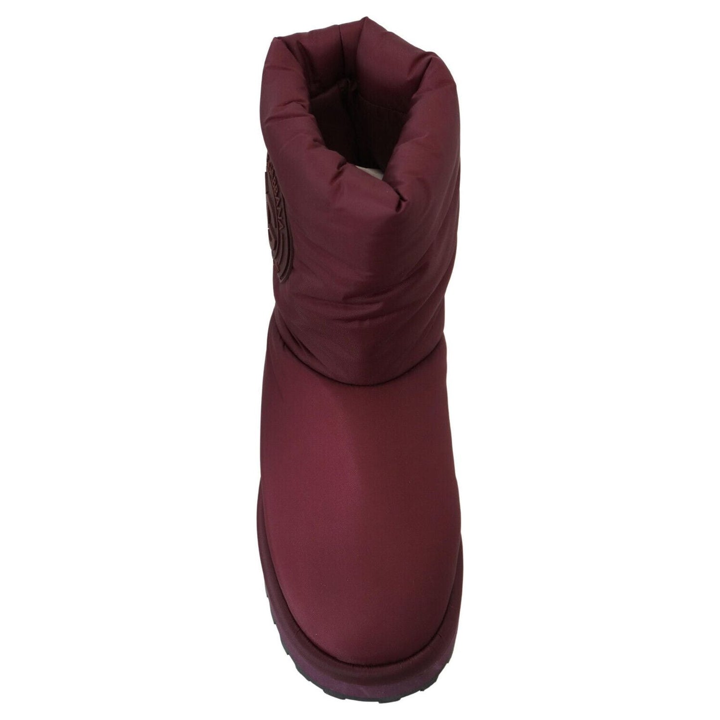 Dolce & Gabbana Bordeaux Nylon Boots Padded Mid Shoes