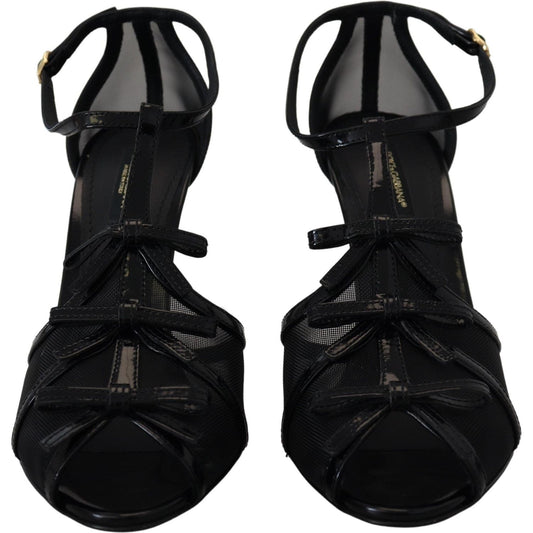 Dolce & Gabbana Elegant Black Stiletto Heeled Sandals Dolce & Gabbana Black